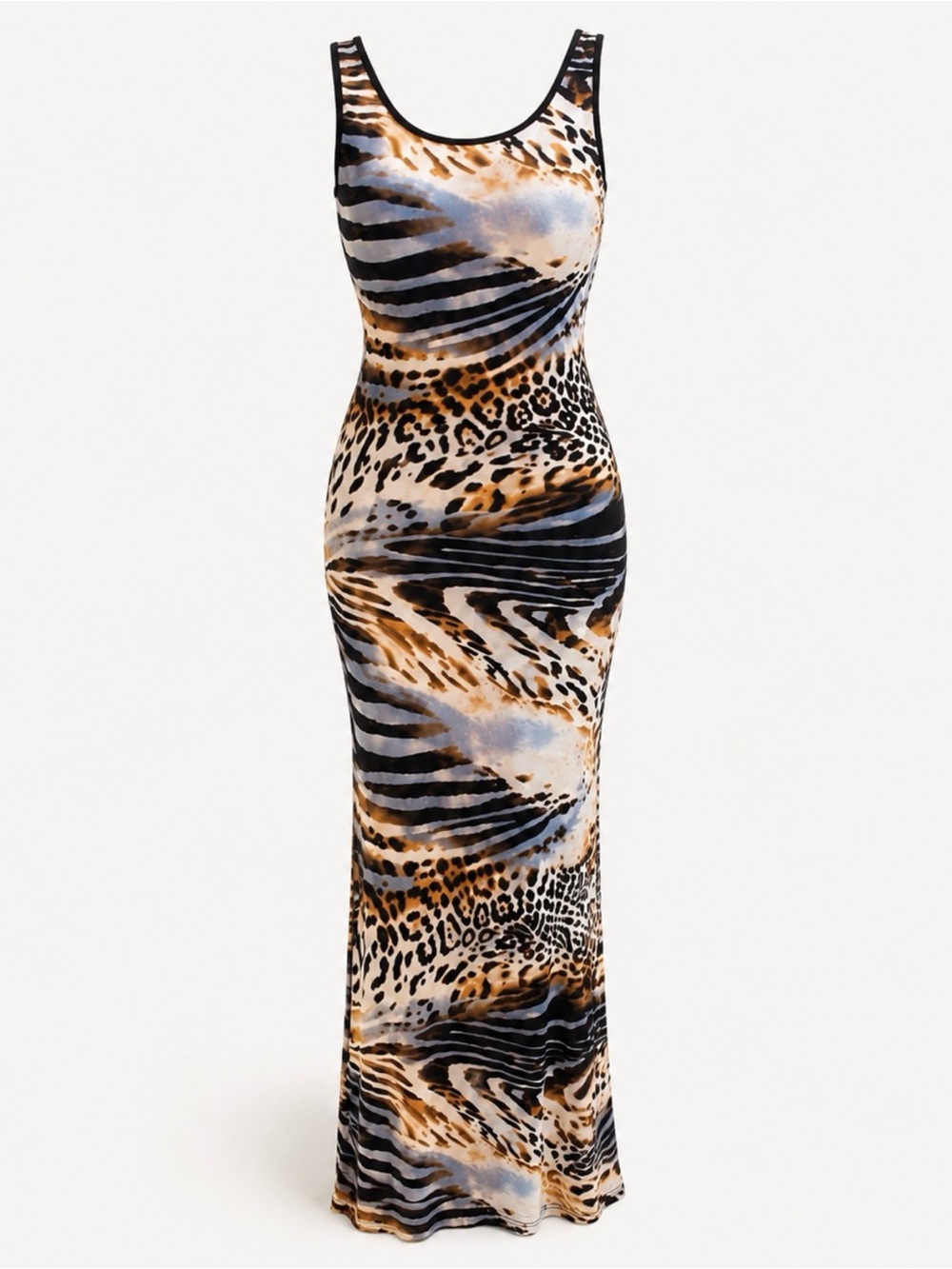 VENUS Mixed Animal Print Bodycon Maxi Tank Dress Size XS